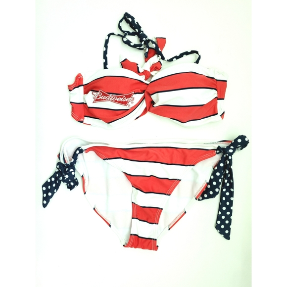 Budweiser Bikini Embroidered Swimsuit Large - Picture 1 of 4
